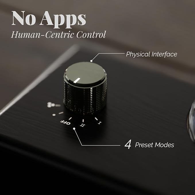 Black Obsidian Waterless Essential Oil Diffuser with Real Wood Base for Aromatherapy, Modern Smoky Glass Oil Diffuser, Cordless Portable Scent Diffuser Machine for Office Men Large Room, 2026 Model