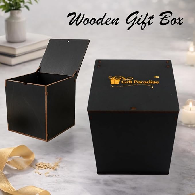 Gift Paradise® Moroccan Cashmere Scented Candle – 7 oz Premium Soy Wax Candle with Wooden Wick & Wooden Gift Box, Cozy Amber Cashmere & Soft Musk Aroma – Handcrafted Luxury Candle for Relaxation