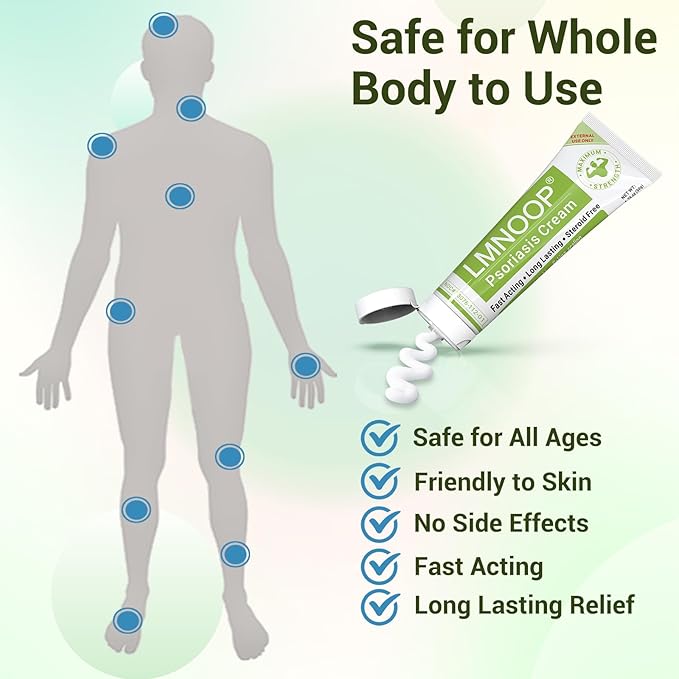 Psoriasis Cream, Maximum Strength Treatment Moisturizing Cream for Psoriasis, Dermatitis, Rash, Anti-Itch, Redness, Flaking, Scaling, Fast Acting Relief for Irritated, Dry Skin