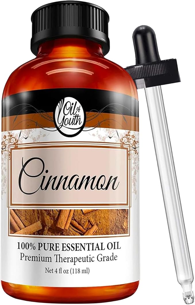 Oil of Youth Cinnamon Essential Oil 4 oz - Pure Cinnamon Oil for Aromatherapy
