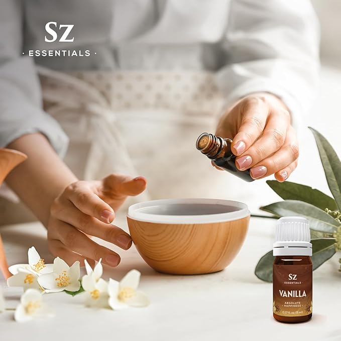 Vanilla 100% Pure, Essential Undiluted Oil - Extracted from Fresh Vanilla - Rich & Exotic Taste with Sweet Overtones - Therapeutic Grade & Vegan - 0.17oz (5ml)