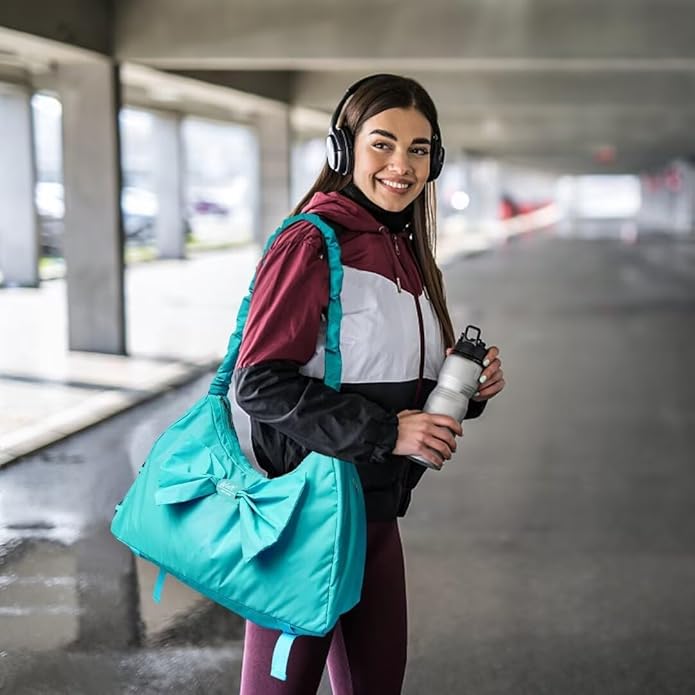 WOLT Gym Bag For Women, Yoga Mat Bag with Shoes Compartment, Wet Pocket and Water Bottle Pocket