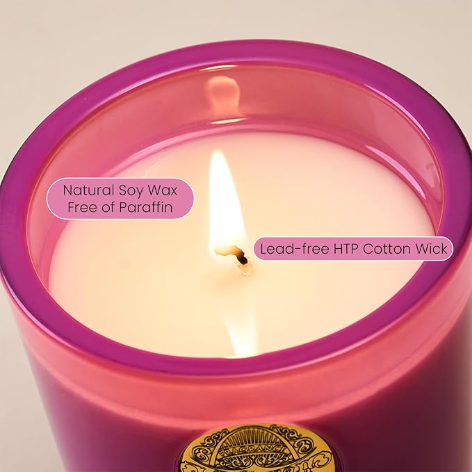M&SENSE Natural Soy Candle| Lavender Chamomile Purple | 10.2 oz, 55H Burn | Luxury Scented Candle for Relaxation, Gifting, Home Décor |for Bedroom, Office, Party