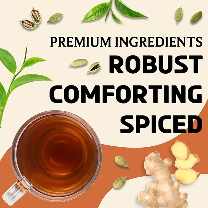 BREWIX, Royal Bengal Masala Chai Tea with Ginger and Cardamom | Loose Leaf CTC TEA (50+ Cups, 3.53oz/100g) Strong Robust & Aromatic, All Natural | Blended with Exotic Spices