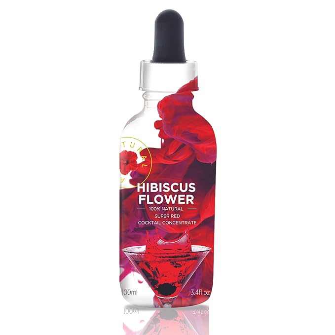 Wild Hibiscus All-Natural Hibiscus Cocktail Concentrate | 3.4 fl oz (100 ml) Bottle | Premium Mixer for Cocktails, Mocktails & Gourmet Drinks