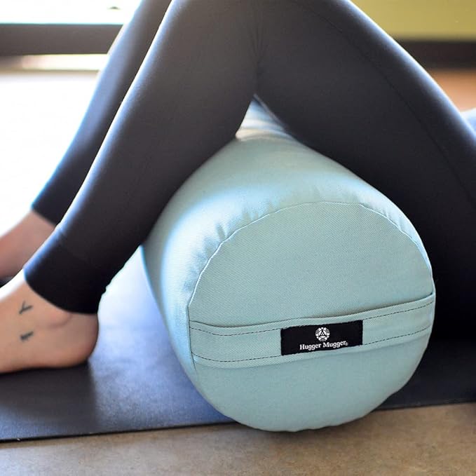 Hugger Mugger Round Yoga Bolster - Firm Round Shape, Higher Profile, Great Under Knees, Soft Support, Handmade in The USA