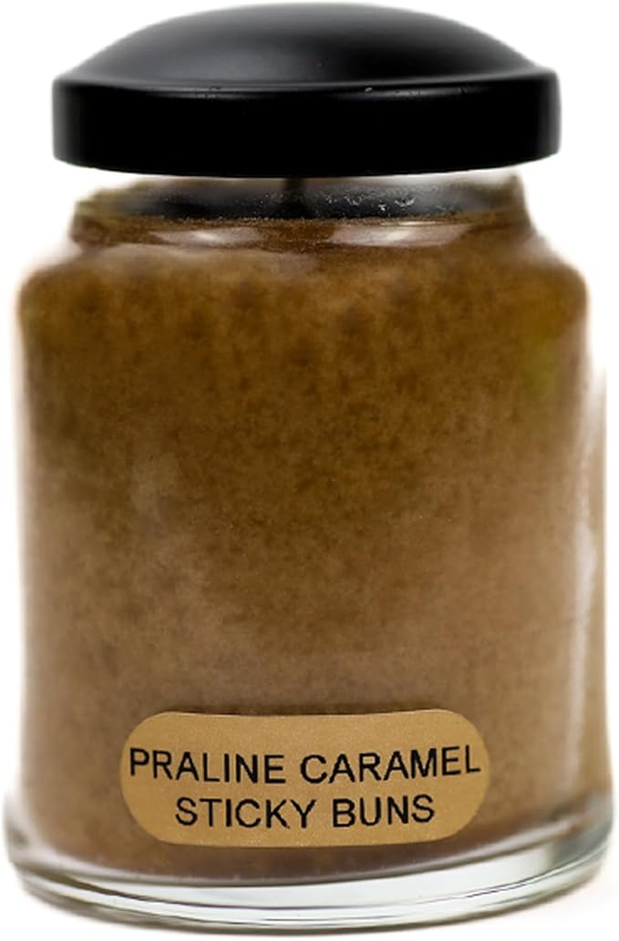 A Cheerful Giver - Praline Caramel Sticky Buns Baby Scented Glass Jar Candle (6oz) with Lid & True to Life Fragrance Made in USA