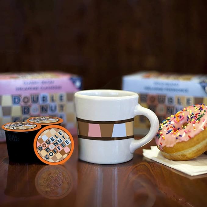 Double Donut Coffee Variety Pack Assorted Medium Roast, Dark Roast & Flavored Coffee in Recyclable Single Serve Cup, 80 Count