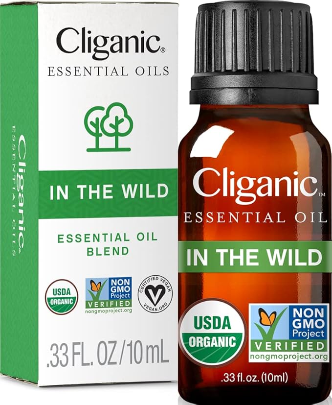 Cliganic in The Wild Essential Oil Blend - Organic, Natural Aromatherapy Oil for Diffuser Steam Distilled | Non-GMO Verified