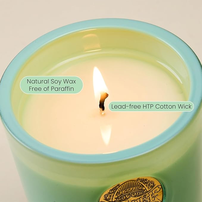 M&SENSE Natural Soy Candle| Verbena Basil Green | 10.2 oz, 55H Burn | Luxury Scented Candle for Relaxation, Gifting, Home Décor | for Bedroom, Office, Party