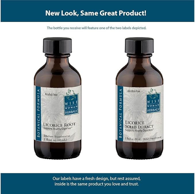 Wise Woman Herbals Licorice Root Solid Extract 4:1, Alcohol-Free, Herbal Digestive & Stomach Comfort, Adrenal Balance, Immune & Respiratory Support, Supports a Healthy Inflammatory Response, 8 Fl Oz
