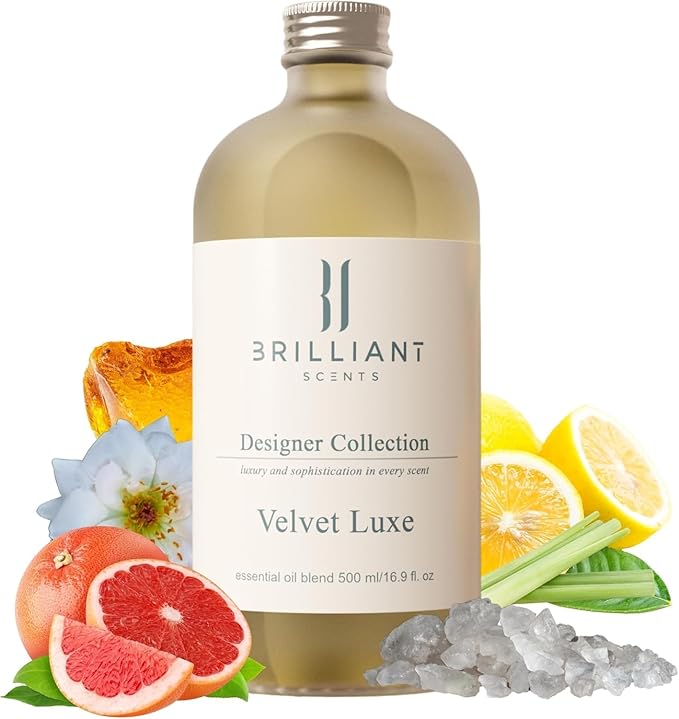 Brilliant Scents Diffuser Oil Refill, Inspired by Dubai/Mercedès Benz Designer Collection Aroma Scents, Essential Oils Set for Home, Fragrance Oil for Candle Making, Hotel, 50ML, Velvet Luxe