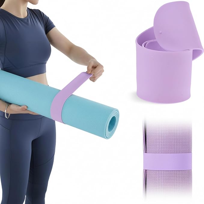 APLZGMG Yoga Mat Strap, One Snap Yoga Mat Slap Band for Keep Mats Tightly Rolled, Elastic One Snap Straps Band