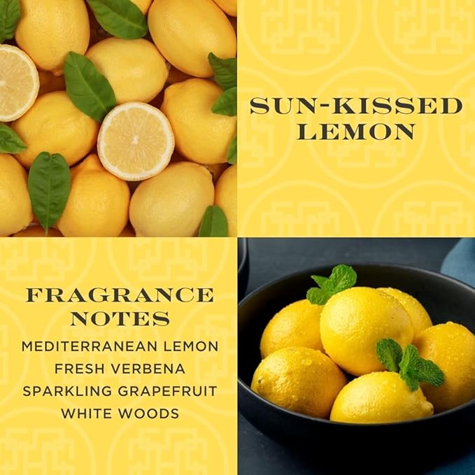 HomeWorx by SLATKIN + CO. Candle- Sun Kissed Lemon, 18 oz. 4-Wick Premium Scented Candle - 30-55 Hours Burn Time
