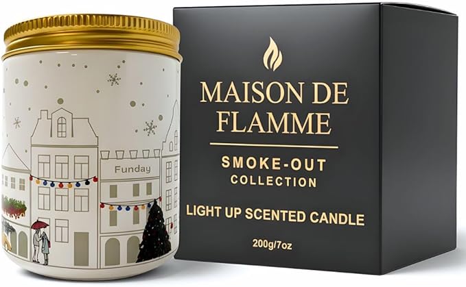 Sandalwood Scented Candle (White Jar), 40-Hour Burn, Dual Light Glow, Premium Soy Wax, Aromatherapy Candle for Bedroom & Bathroom, Cozy Holiday Gift Candle – 7oz (200g)