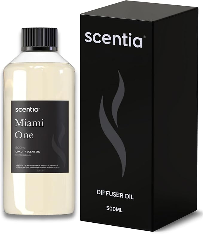 Scentia Miami One Aroma Oil 500 ml 16.9 fl oz – Aromatherapy Fragrance oil Inspired by 1 Hotel® Miami Beach – Lemon & Sandalwood Luxury Blend for HVAC and Waterless Diffusers –Holiday & Christmas Gift