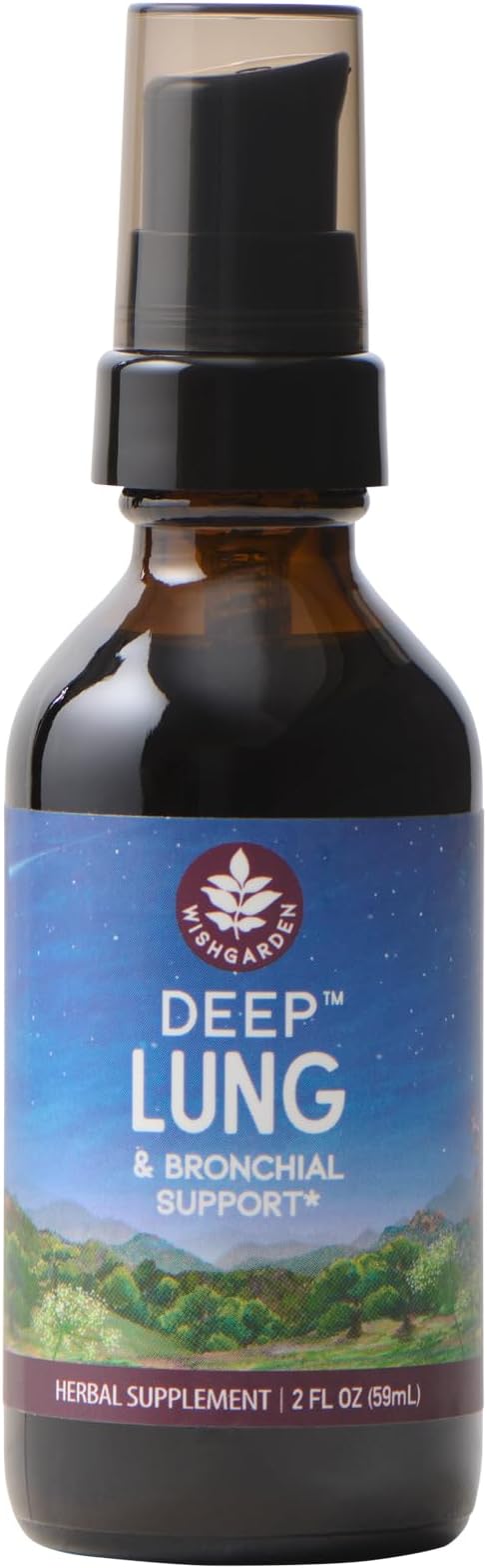 WishGarden Herbs Deep Lung & Bronchial Support - Natural Lung Support Supplement and Lung Cleanse for Smokers with Mullein Leaf, Supports Lung Health and Lung Detox, Promotes Lung Strength, 2oz