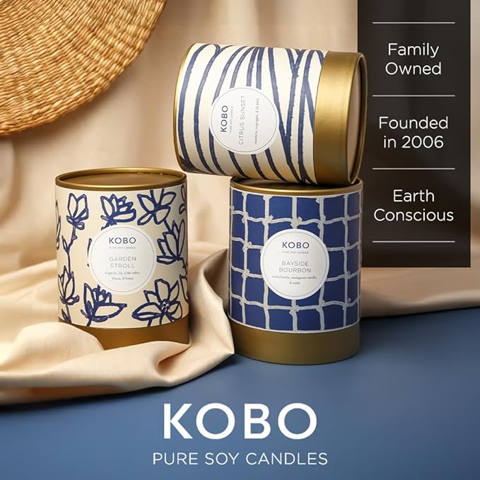 KOBO Breakwater Sea Spray Scented Candle (11 oz) | Coastal Collection, 100% Pure Soy Wax Candles | Hand-Poured in USA | 80 Hour Burn | Scented Candles for Home