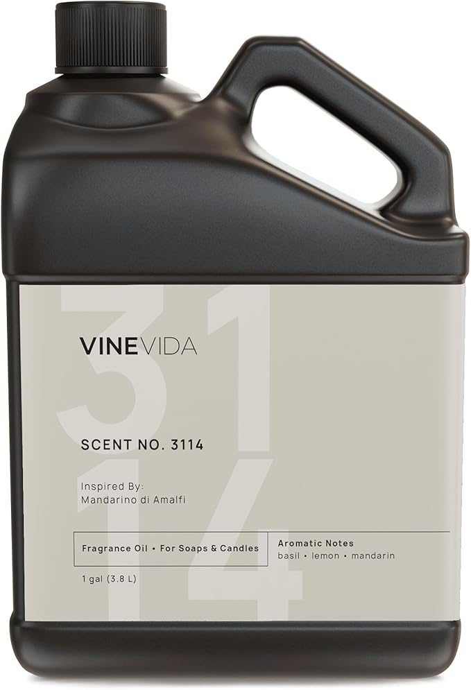 VINEVIDA Scent NO. 3114 Fragrance Oil - 1 Gallon (8lbs) - Inspired by: Mandarino di Amalfi Fragrance Oil for Candle Making - Made in USA Candle Scents Scents for Soap Making