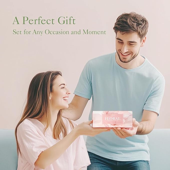Auelife Floral Essential Oils Set - Valentines Day Gifts for Her, 6x10ml Rose, Jasmine, Lavender, Gardenia Pure Fragrance Oils for Diffuser, Candle Making, DIY Bath Bomb, Romantic Home Aromatherapy