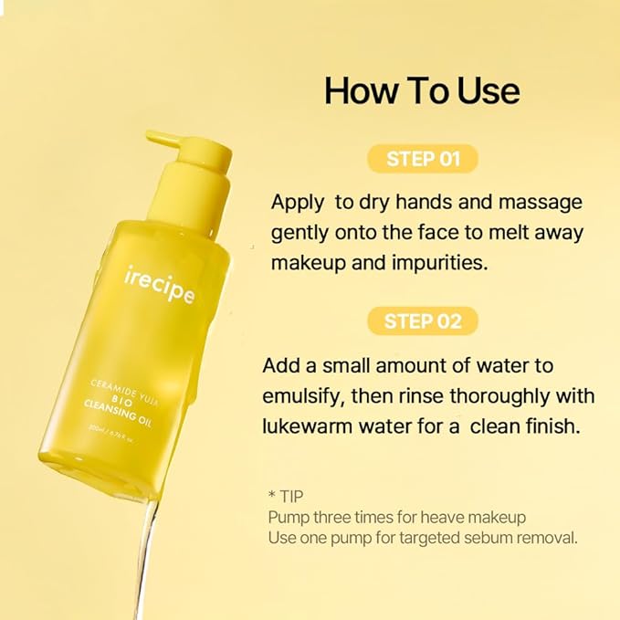 Ceramide Yuja Cleansing Oil (200ml) – Deep Pore Cleansing, Hydrating with Yuzu & Ceramide, Non-Comedogenic, Removes Waterproof Makeup, Ideal for Acne-Prone Skin (6.76oz)
