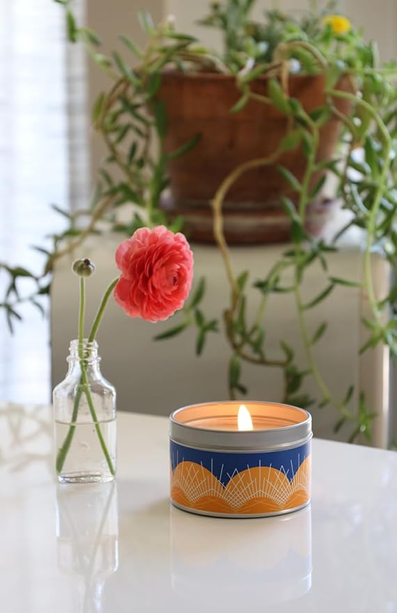 Paraffin-Free Scented Candle, Tin Candles, Birthday Gifts for Women & Men, 30-Hour Burn Time (Honeysuckle, 6 oz)