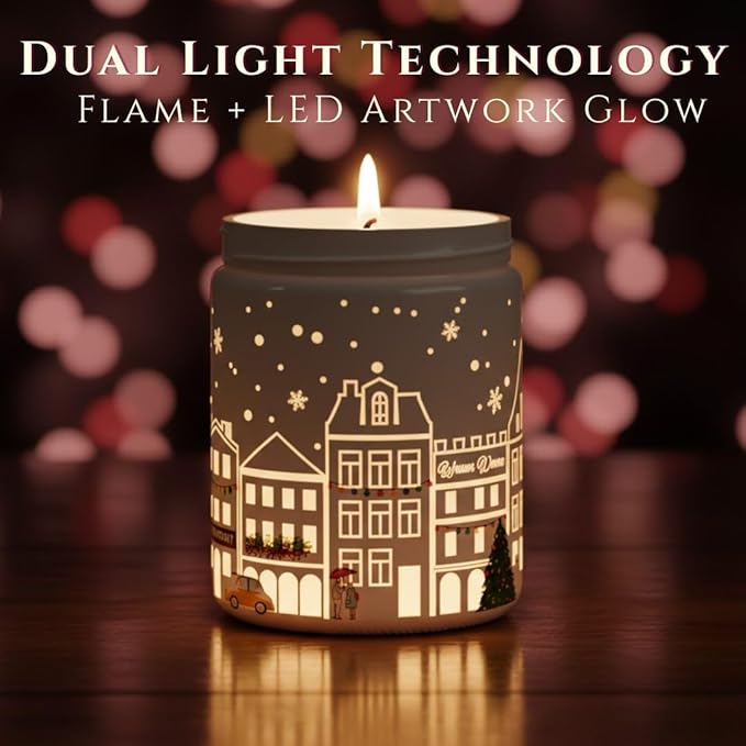 Vanilla & Strawberry Scented Candle (White Jar), 40-Hour Burn, Dual Light Glow, Premium Soy Wax Blend, Dessert-Inspired Aromatherapy Candle for Bedroom & Bathroom – 7oz (200g)