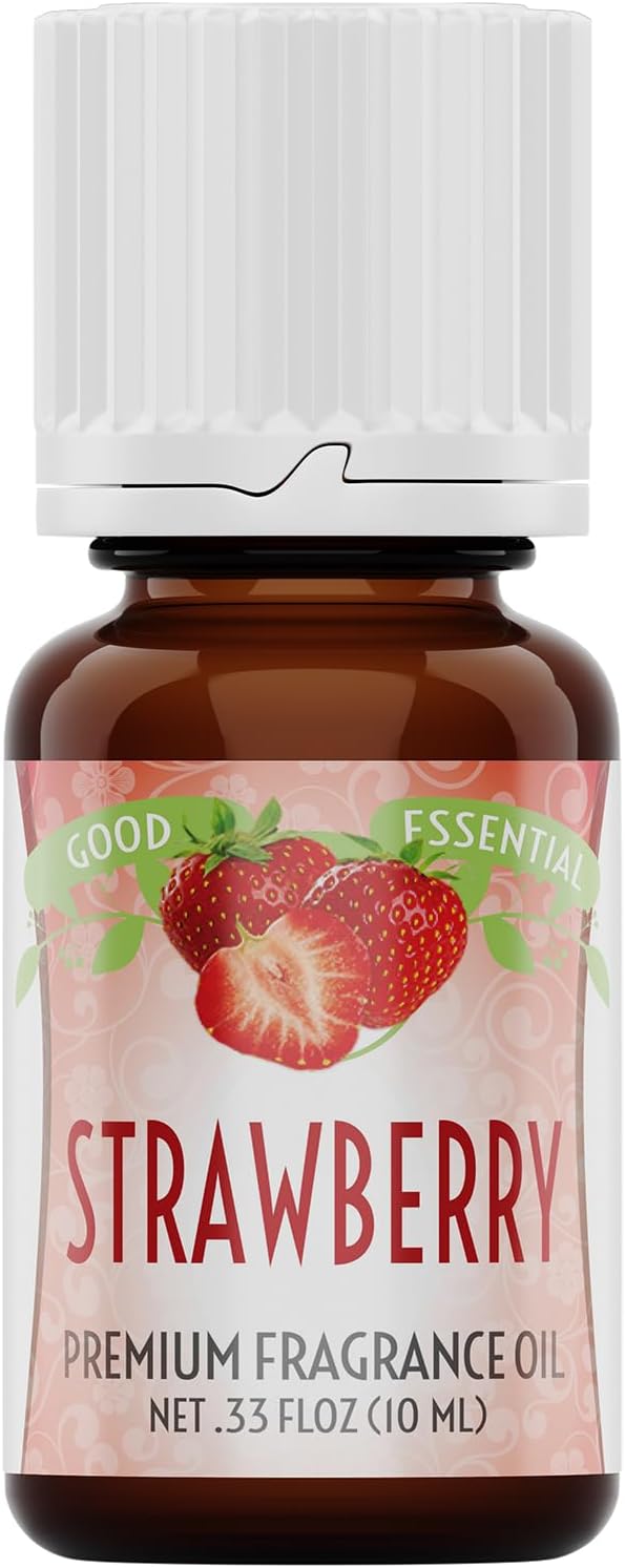 Good Essential 10 ml Oils – Premium Strawberry Fragrance Oil – Perfect for Candles, Slime, Soap Making, Diffuser – 0.33 fl oz, 10 ml