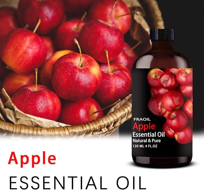 Apple Essential Oil, Apple Oil 4 Fl Oz 120ML for Diffuser Humidifier Yoga Cleaning DIY Candle Soap Making Perfume Gift for Women Essential Oils