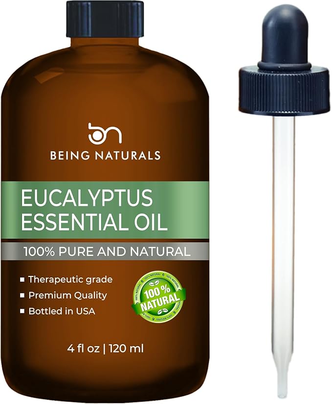 Eucalyptus Essential Oil - Huge 4 FL OZ - 100% Pure & Natural – Premium Natural Oil with Glass Dropper (Eucalyptus Oil)