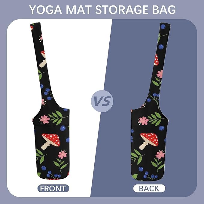 Aiyoolee Women's Portable Yoga Mat Bag Single Shoulder Carrier with Pocket for Gym Yoga Workout Travel