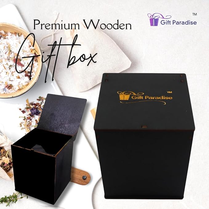Apothecary Candle by Gift Paradise – 7 oz Soy Wax Candle with Wooden Wick in Premium Wooden Gift Box | Warm Amber, Musk & Herb Blend | Luxury Handmade Candle for Home & Holiday Décor