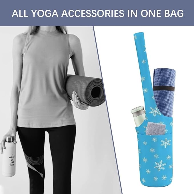 Meaudiwes Stylish Yoga Mat Bag for Women Exercise Mat Holder with Shoulder Strap Yoga Mats Totes Sports Storage Bag