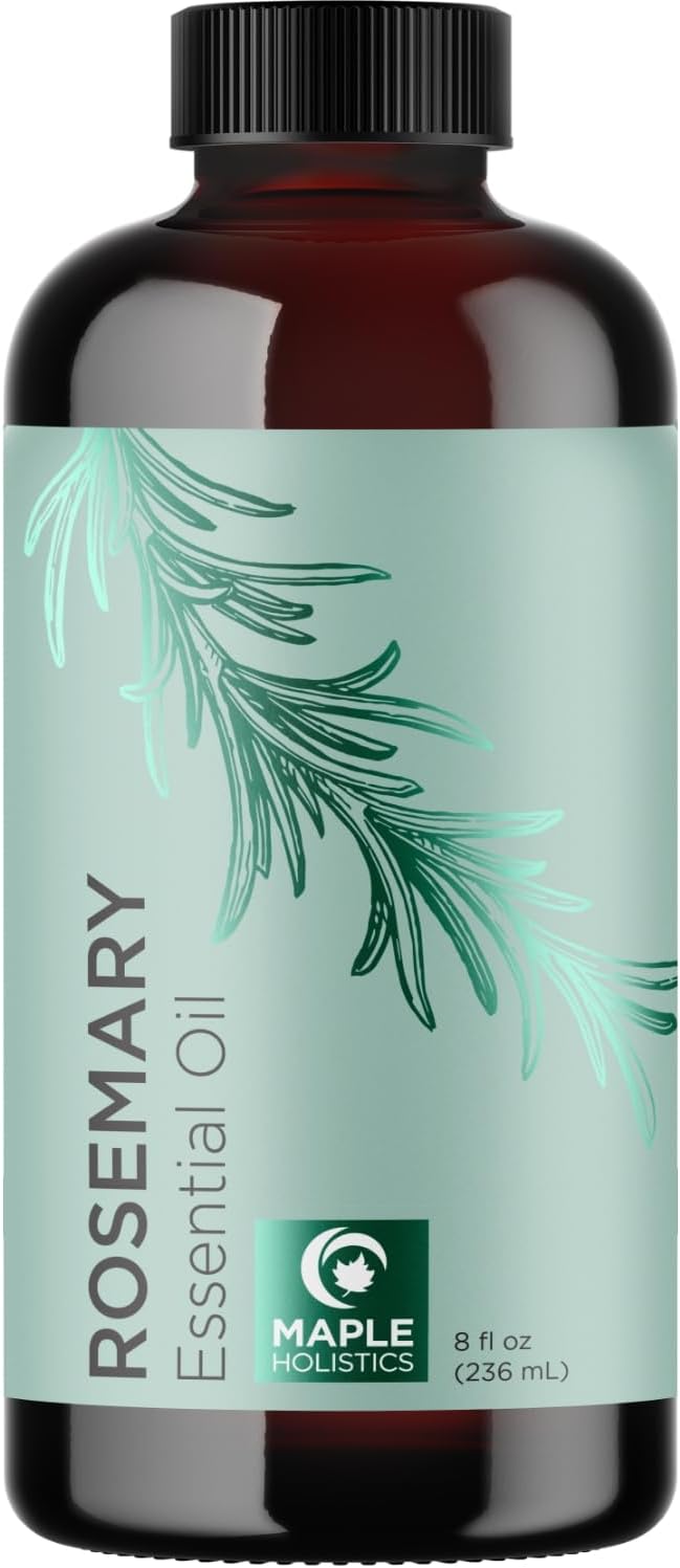 Pure Rosemary Essential Oil Bulk Size - Undiluted Rosemary Oil for Hair Skin and Nails and Refreshing Aromatherapy Oil for Diffusers - Cleansing Essential Oil for Dry Scalp Care 8oz