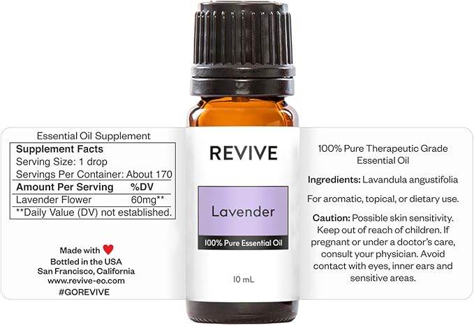 Lavender Essential Oil by Revive Essential Oils 2 Pack - REVIVEEO - 100% Pure Therapeutic Grade, for Diffuser, Humidifier, Massage, Aromatherapy, Skin & Hair Care, Unrefined Oils with No Fillers