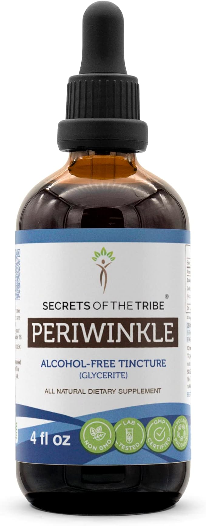 Secrets of the Tribe Periwinkle Alcohol-Free Liquid Extract, Periwinkle (Vinca Major) Dried Herb Tincture Supplement (4 FL OZ)