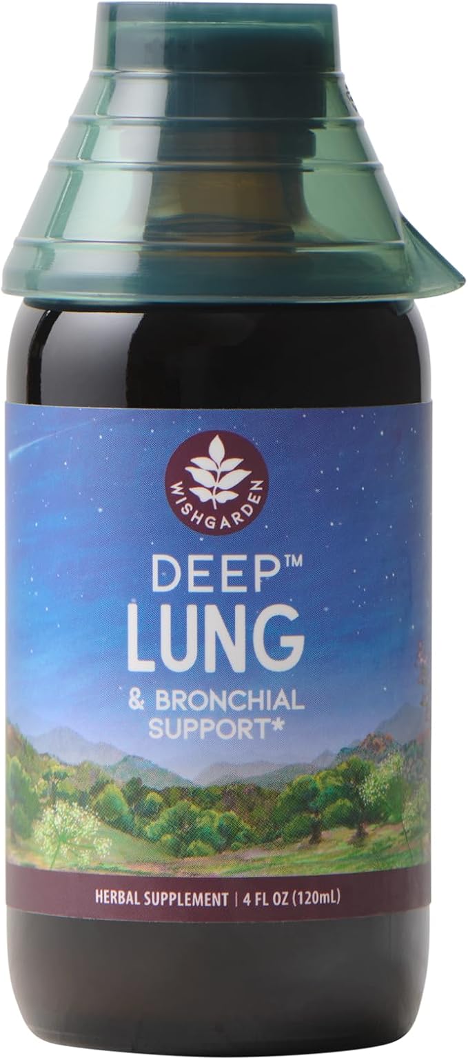 WishGarden Herbs Deep Lung & Bronchial Support - Natural Lung Support Supplement and Lung Cleanse for Smokers with Mullein Leaf, Supports Lung Health and Lung Detox, Promotes Lung Strength, 4oz