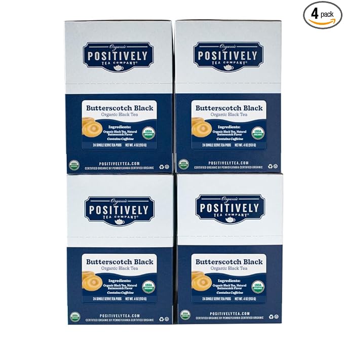 Organic Positively Tea Company, Butterscotch Black Tea, K-Cup Compatible, 96 Pods