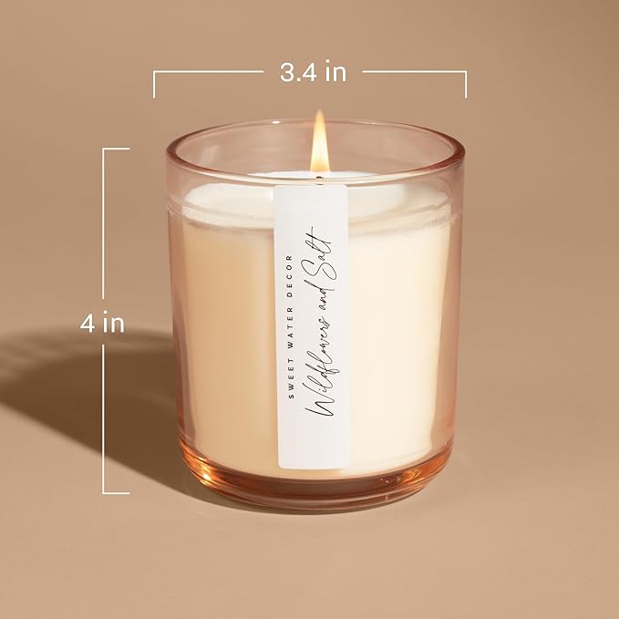 Sweet Water Decor Sunday Brunch Scented Soy Candles – Apple, Cinnamon, Orange, Bourbon, Butter, Coconut, – Cozy, Inviting Aroma – 50 Hour Burn – 12oz Tinted Glass Jar for Home Decor and Bedroom Decor