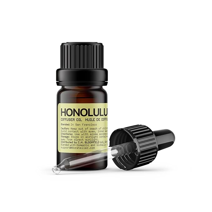 Honolulu Diffuser Oil, Sweet Tropical Scent, Grapefruit, Bergamot, Tangerine, Musk Essential Oils Blend for All Ultrasonic Diffuser Scent Projects(10mL/.33 FL oz)…