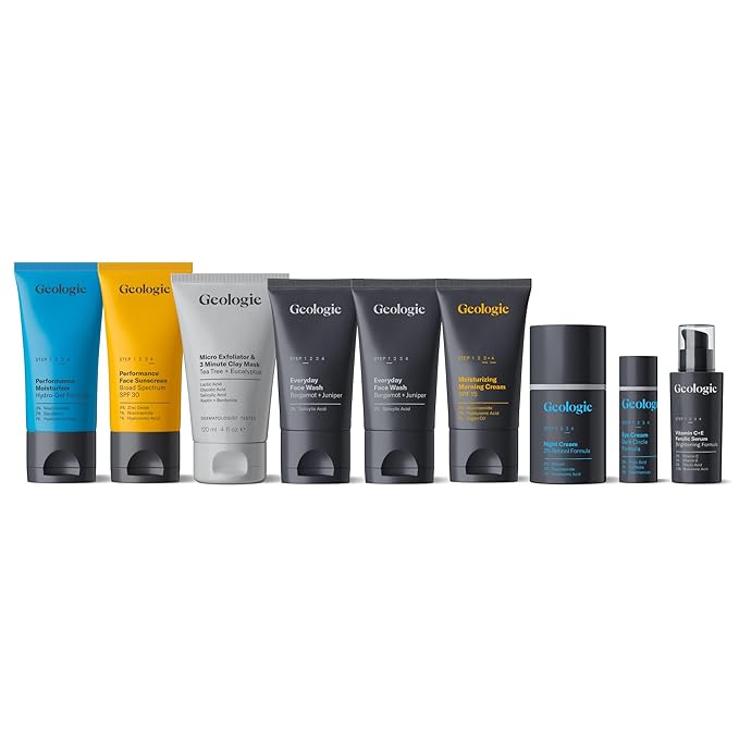 Ultimate Skincare Bundle by Geologie – Dermatologist‑Designed Skin Health System with Retinol, Vitamin C, Niacinamide & SPF30 – Targets Wrinkles, Dark Spots, Dullness & Sun Damage with 2 Face Washes