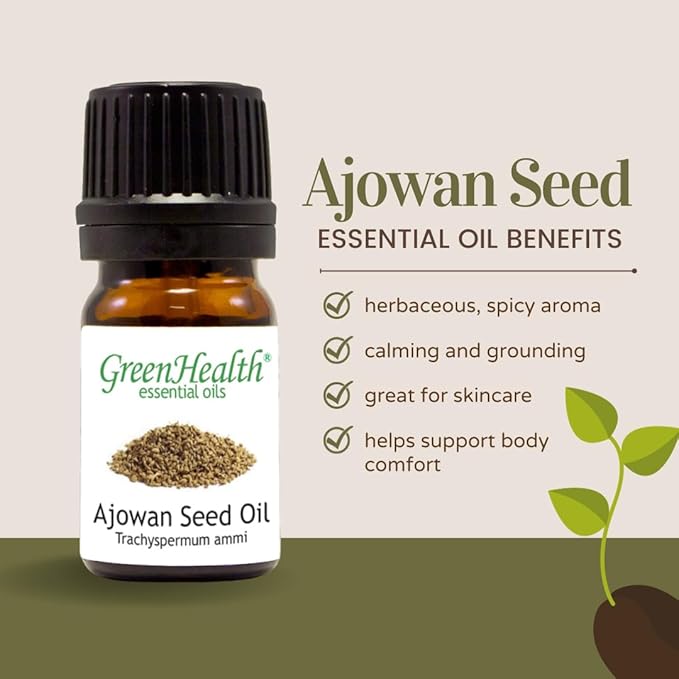 Ajowan Seed Essential Oil - 16 fl oz - Aluminum Bottle w/Locking Cap - GreenHealth