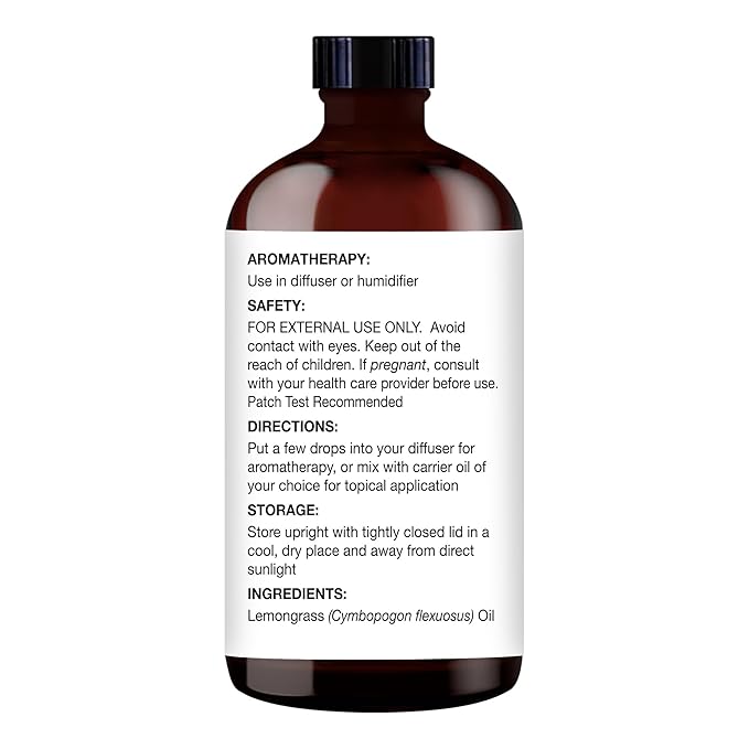 Majestic Pure Essential Oil with Glass Dropper - 100% Pure and Natural - Essential Oils for Diffuser, Aromatherapy, Soap and Candle Making, Lemongrass Essential Oil, Lemongrass Oil, 3.4 Fl Oz
