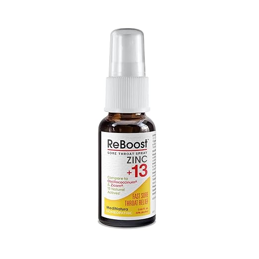 MediNatura ReBoost Zinc +13 Maximum Relief for Sore Throat Fast-Acting Natural Homeopathic Ingredients Help Calm Cold & Flu Symptoms - Cherry Spray - 0.68 oz
