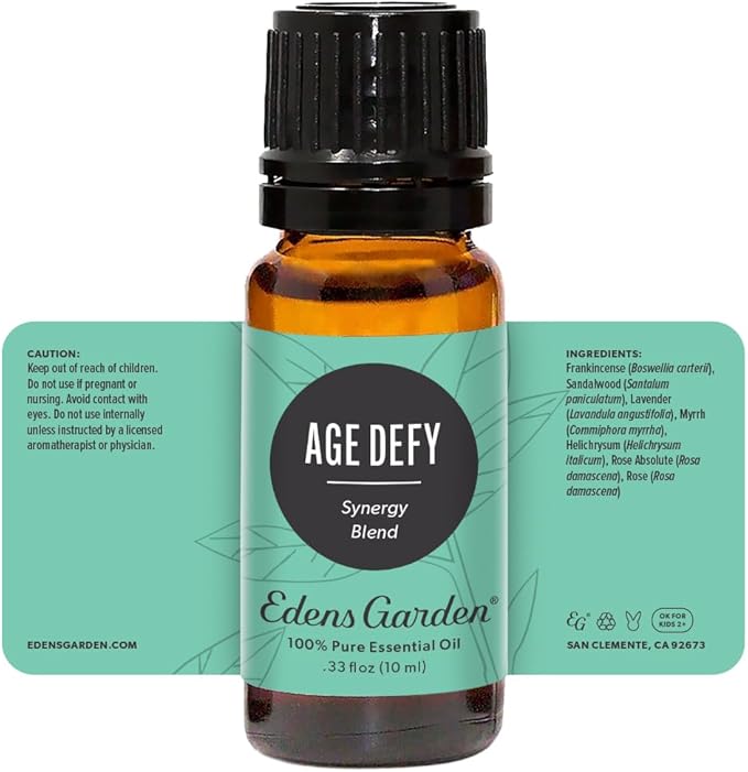 Edens Garden Age Defy Essential Oil Blend- 100% Pure Premium Grade, Undiluted, Natural, Therapeutic, Aromatherapy, The Best for Diffusing, Skin, Face, Kid Safe 10 ml (.33 fl oz)