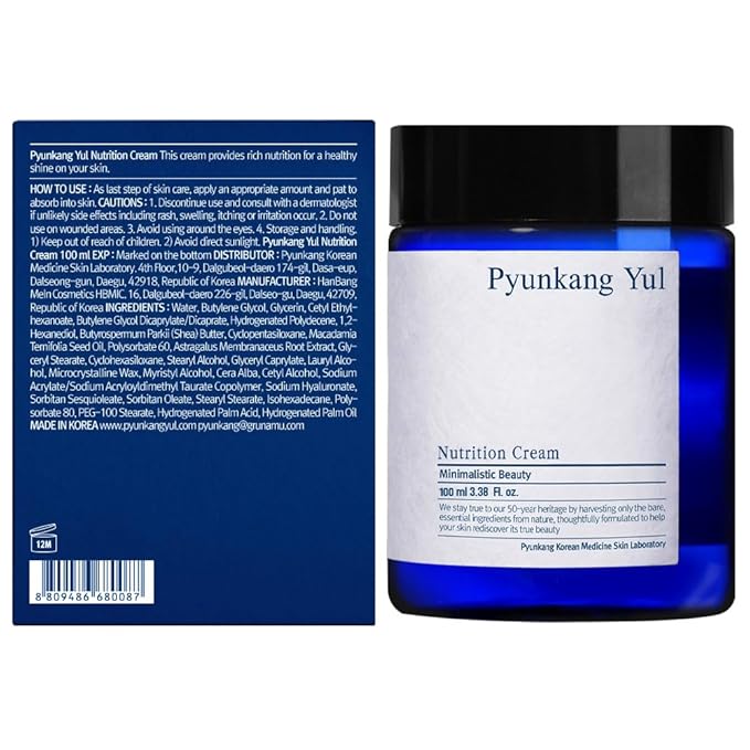 PYUNKANG YUL Nutrition Cream - Korean Skin Care Face Cream - Facial Moisturizer for Dry and Combination Skin Types - Healthy Natural Ingredients Shea Butter, Macadamia Deeply Moisturize Skin 3.4 Fl oz