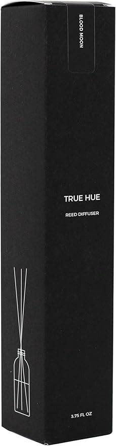 Luxury Reed Diffuser| True Hue | 3.75 fl oz | Glass and Rattan | Lasts for 2-3 Months | Fragrance Diffusers for Home | Handmade in USA (Blood Moon)