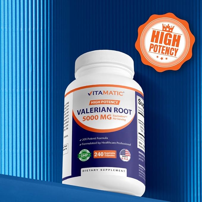 Vitamatic 2 Packs Valerian Root 5000mg Equivalent Per Serving (from 20:1 Extract 250 mg) - 480 Capsules - 20X Concentrated Extract