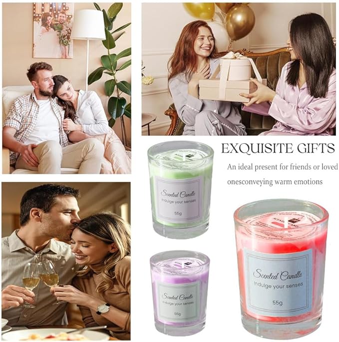Scented Candle Christmas for Home Aromatherapy Candles, Long Lasting Scented Candles 3 Pack Soy Wax Jar Candle Gift Set for Women Men Christams Birthday Valentine's Day