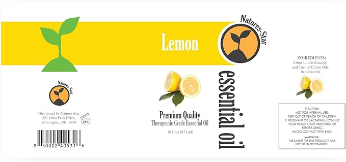 Lemon Essential Oil 16 oz for Cleaning, Diffuser, Humidifier & Aromatherapy Body Massage – Oil for Skin, Home Candle Making & Lemon Fragrance Scent